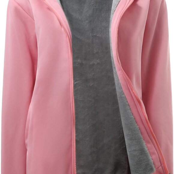 Womens Fashion Fleece Sherpa Lined Hooded Coat Winter Thicken Warm Jacket